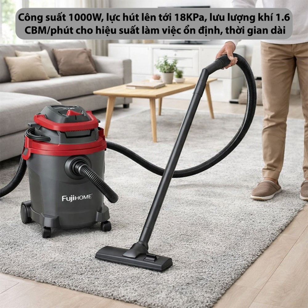 Máy hút bụi khô và ướt Fujihome VC10N - Hàng chính hãng