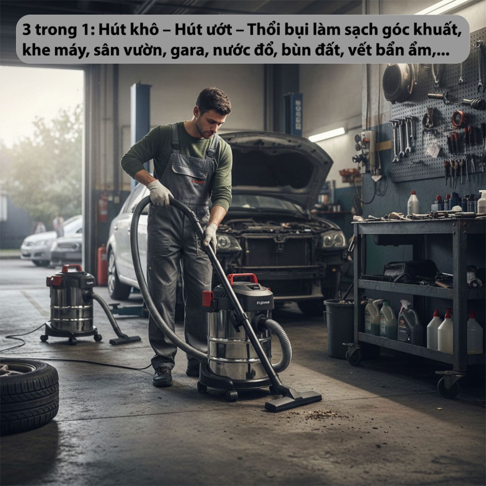 Máy hút bụi khô và ướt Fujihome VC12N - Hàng chính hãng