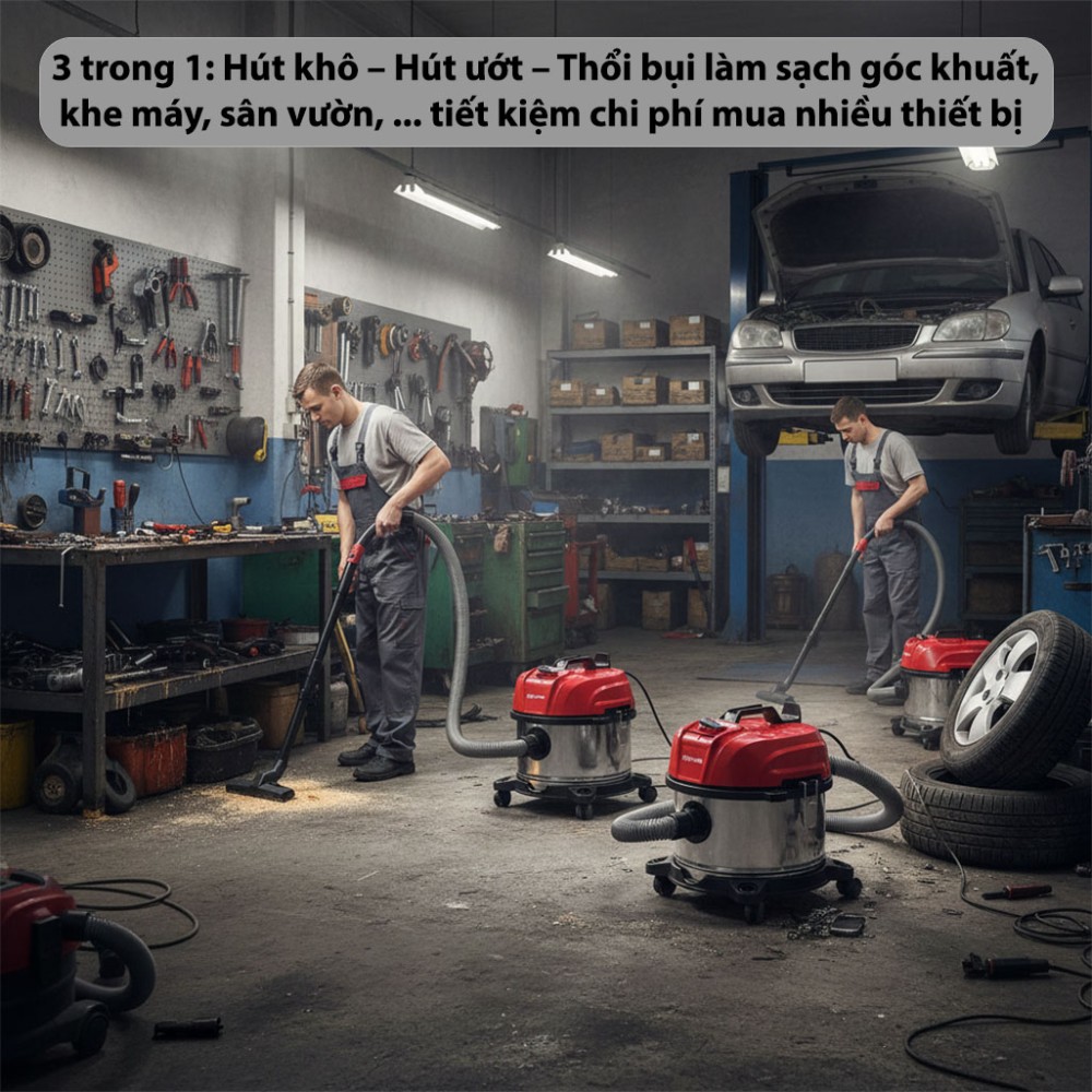 Máy hút bụi khô và ướt Fujihome VC15N - Hàng chính hãng