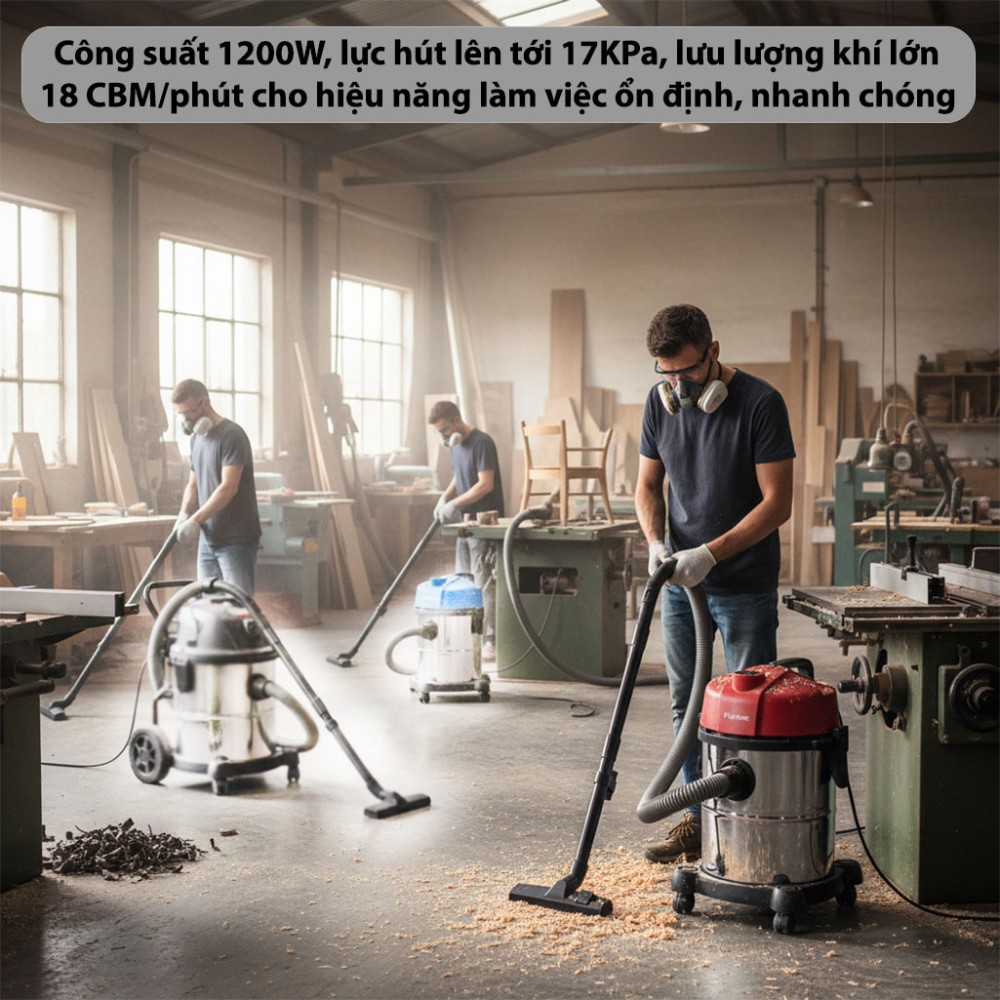 Máy hút bụi khô và ướt Fujihome VC18N - Hàng chính hãng