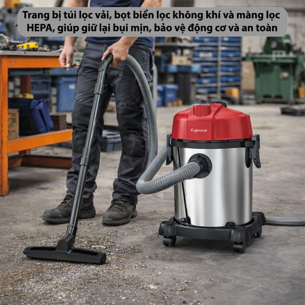 Máy hút bụi khô và ướt Fujihome VC18N - Hàng chính hãng
