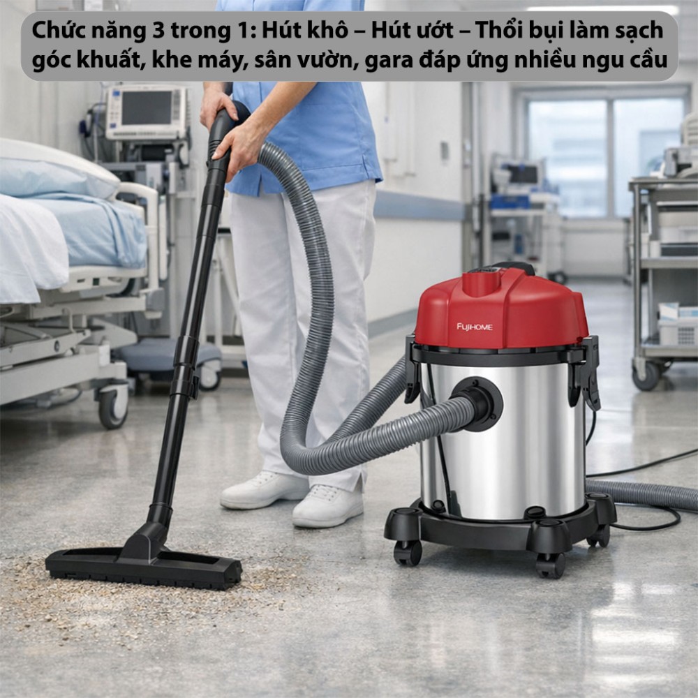 Máy hút bụi khô và ướt Fujihome VC18N - Hàng chính hãng