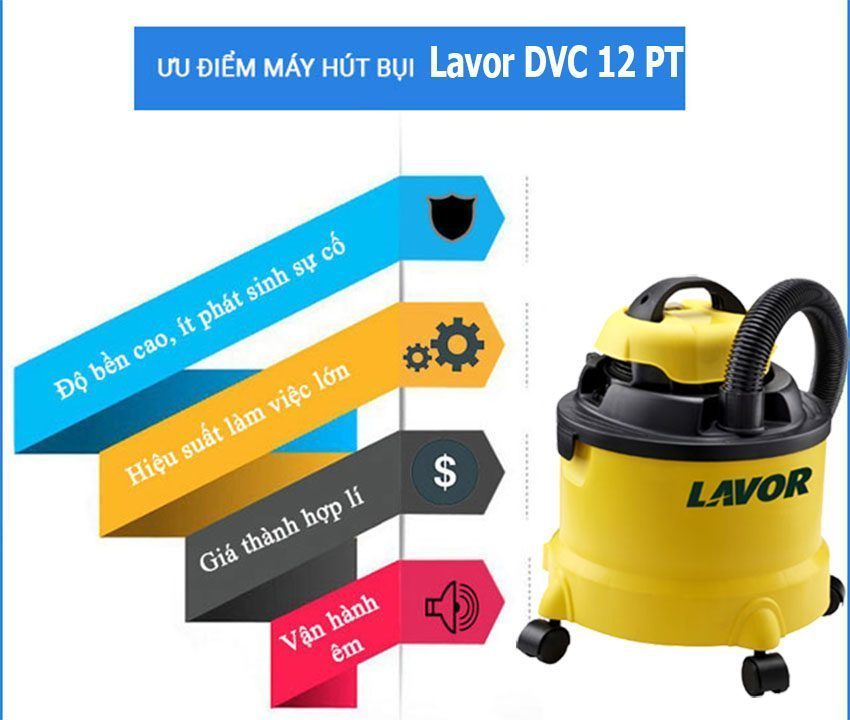 ưu điểm của Máy hút bụi khô và ướt Lavor DVC 12 PT