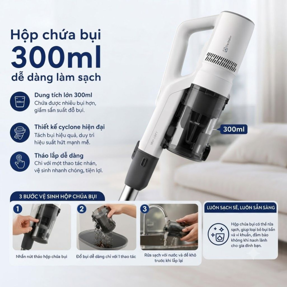 Máy hút bụi không dây Electrolux EFP52216SW - Hàng chính hãng