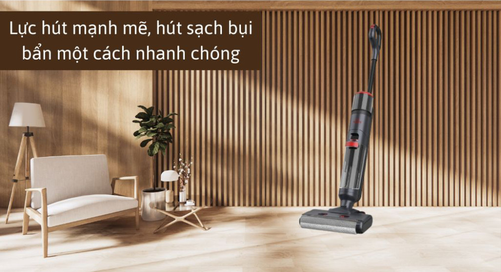 Lực hút lên đến 12.000Pa, hút sạch bụi bẩn 1 cách nhanh chóng