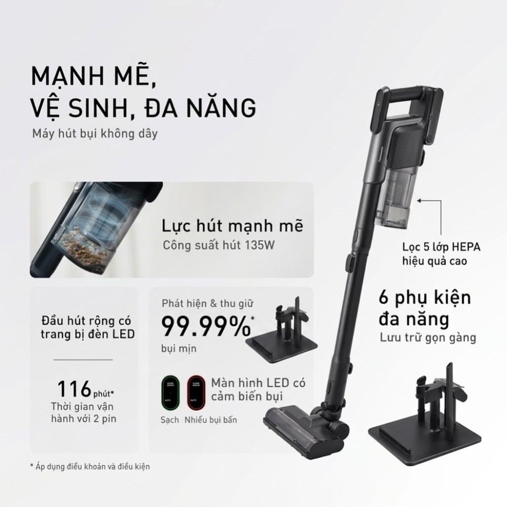 Máy hút bụi không dây Panasonic MC-SBR70K946 - Hàng chính hãng