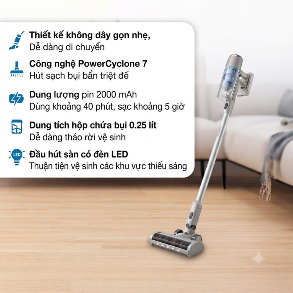 Máy hút bụi không dây Philips XC2011/01 - Hàng chính hãng