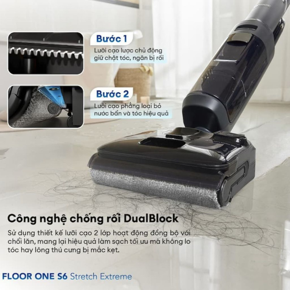 Máy hút bụi lau sàn khô ướt Tineco FLOOR ONE S6 STRETCH EXTREME - Hàng chính hãng