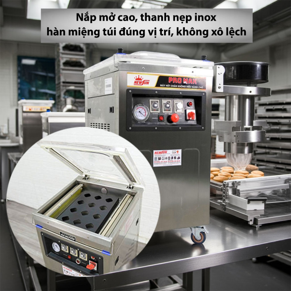 Máy hút chân không NewSun DZQ420 Promax thiết kế nắp máy lý tưởng