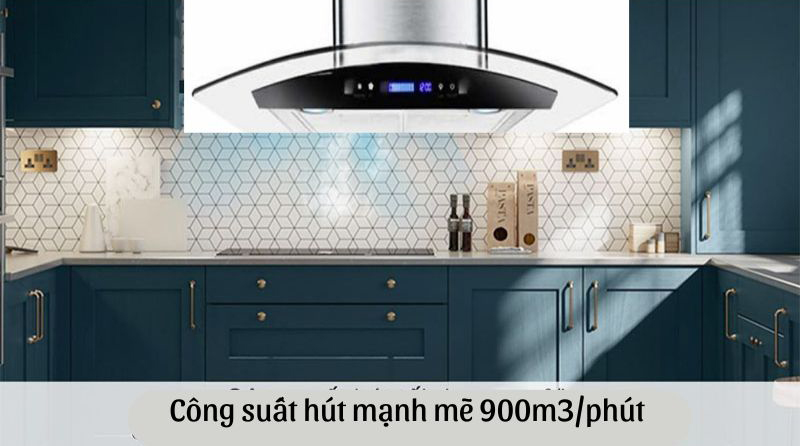 Công suất hút mạnh mẽ 900m3/phút giúp hút và lọc sạch khói mùi 