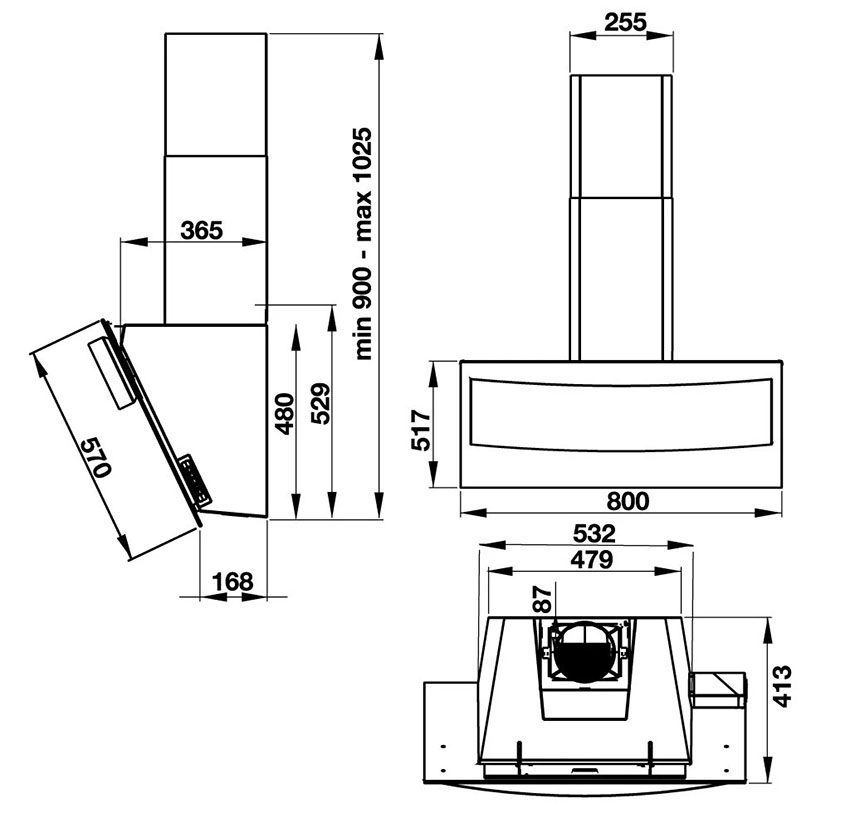 Thông số kĩ thuật của máy hút mùi Hafele HH-WVG80B/538.84.218