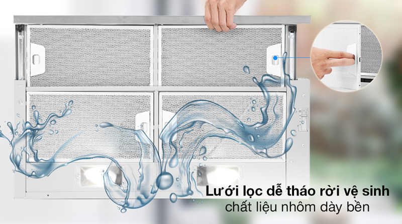 Lưới lọc dễ dàng tháo lắp thuận tiện vệ sinh