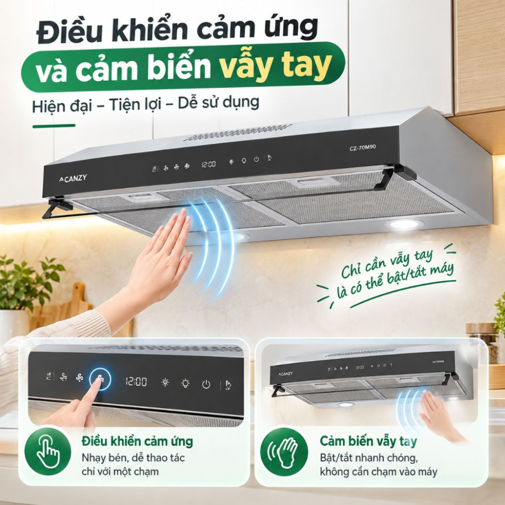 Máy hút mùi âm tủ Canzy CZ-60I50 / CZ-70I50 - Hàng chính hãng
