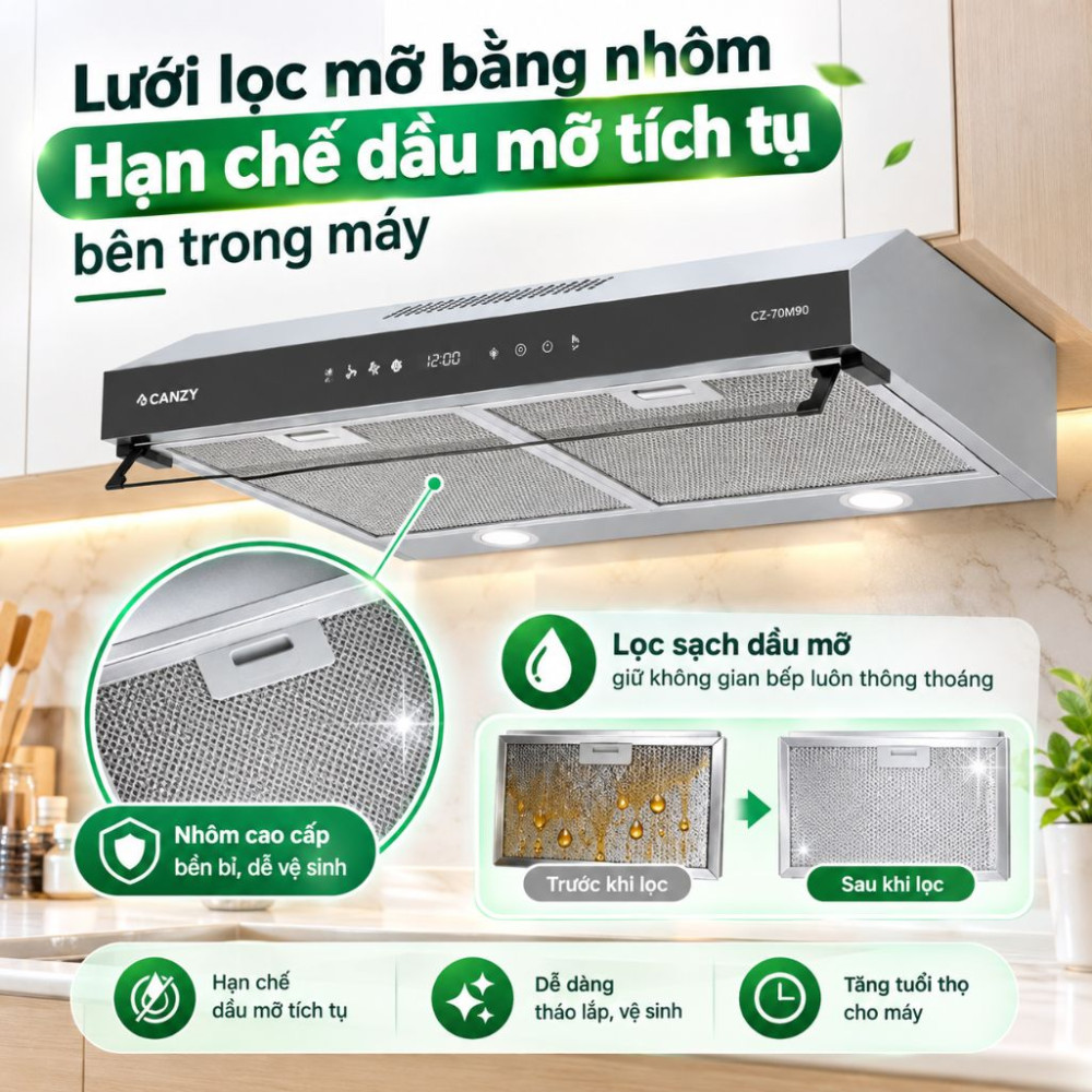 Máy hút mùi âm tủ Canzy CZ-60I50 / CZ-70I50 - Hàng chính hãng