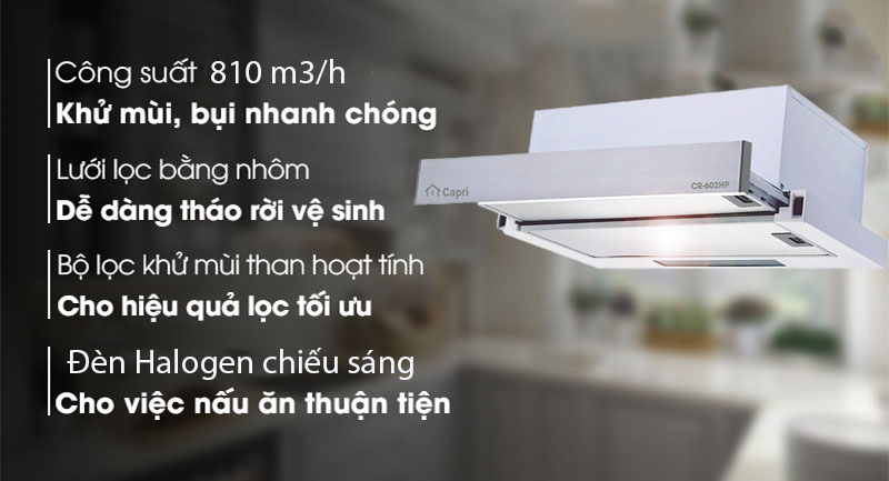 Máy hút mùi âm tủ Capri CR-602HP