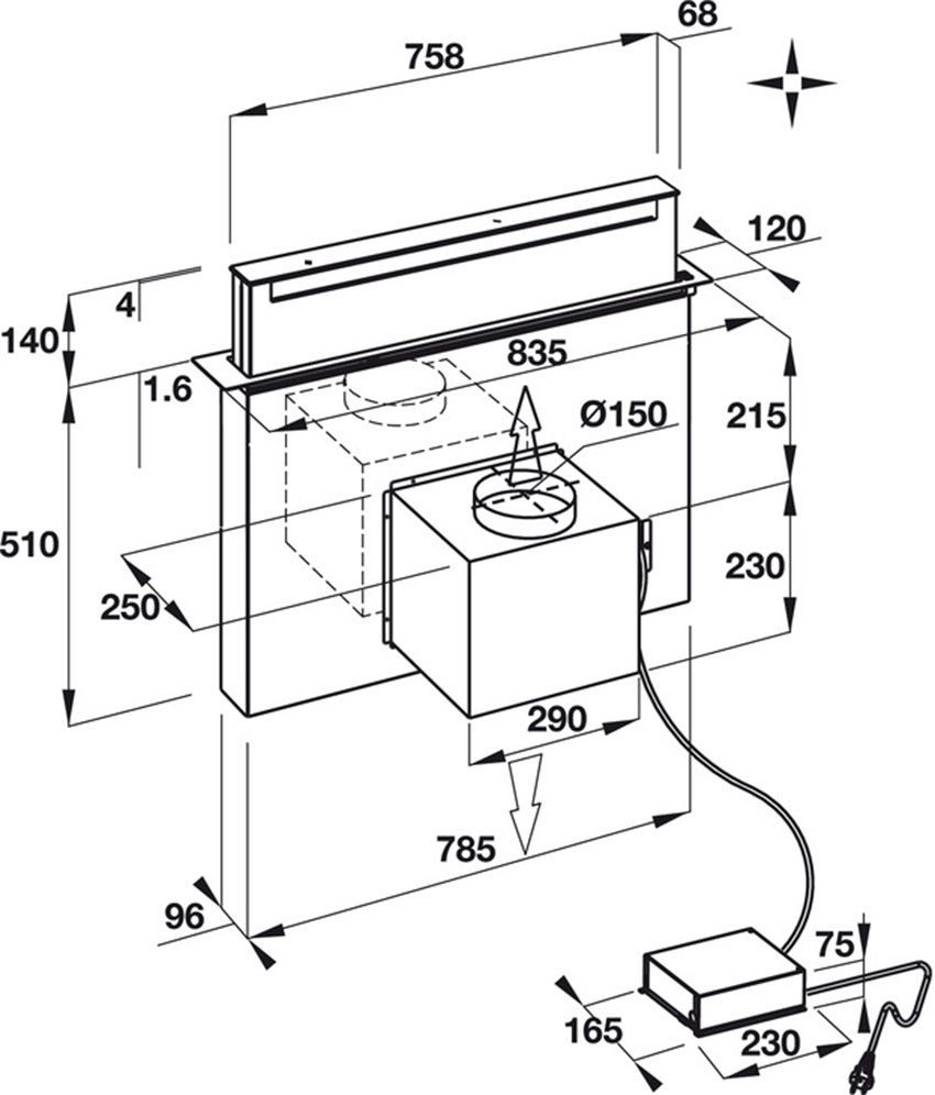Thông số kĩ thuật của máy hút mùi âm tủ Hafele HH-TVG90A/539.81.065