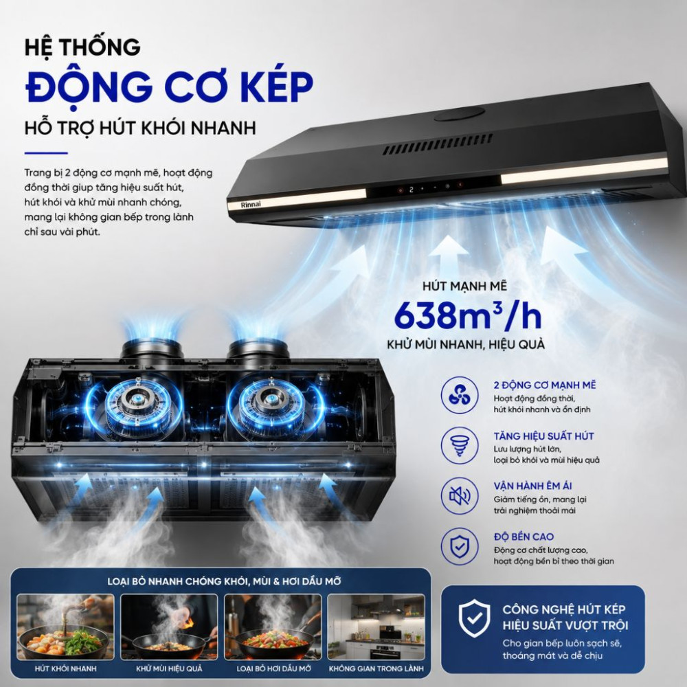 Máy hút mùi âm tủ Rinnai RH-S3059-PBW - Hàng chính hãng