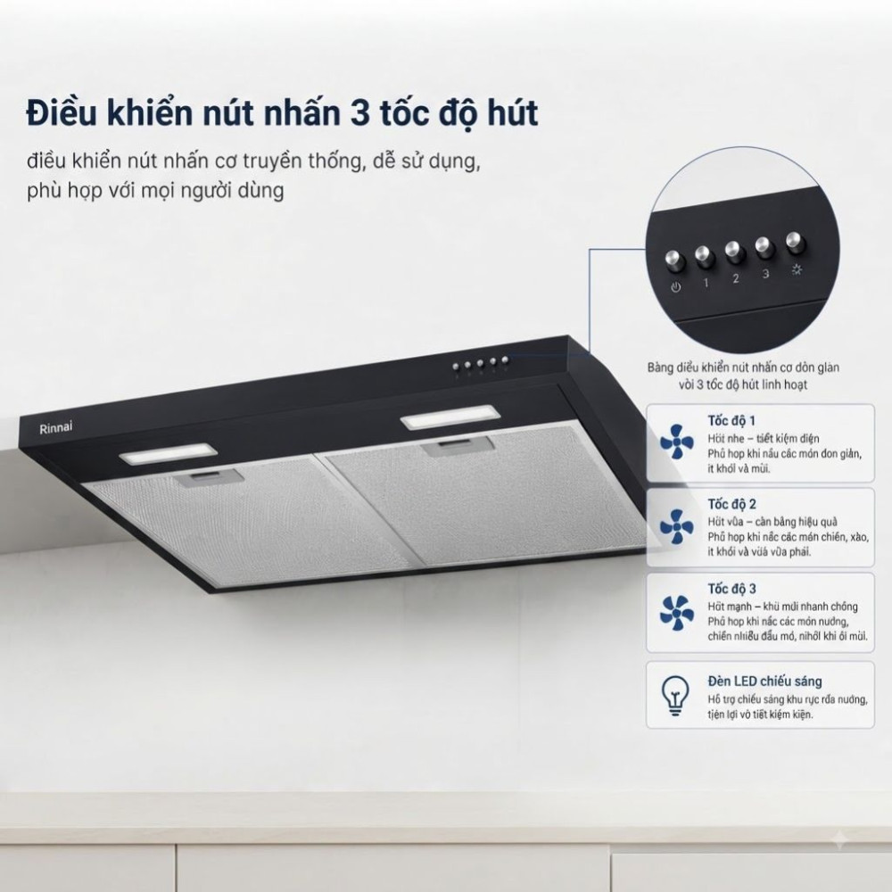 Máy hút mùi âm tủ Rinnai RH-S75A-FBVR - Hàng chính hãng
