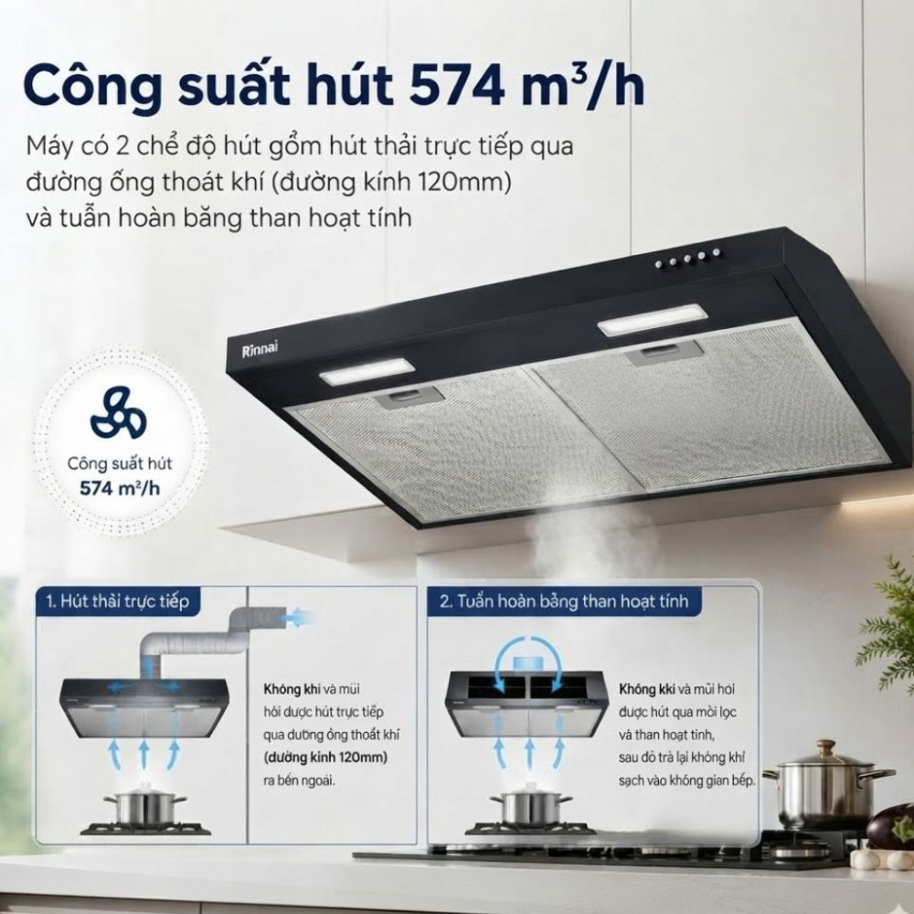 Máy hút mùi âm tủ Rinnai RH-S75A-FBVR - Hàng chính hãng