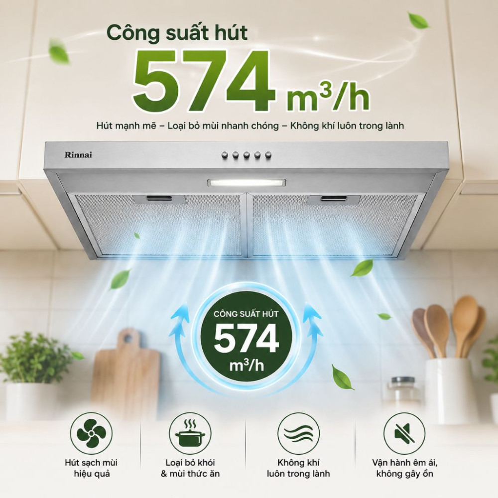 Máy hút mùi âm tủ Rinnai RH-S75A-SSVR - Hàng chính hãng