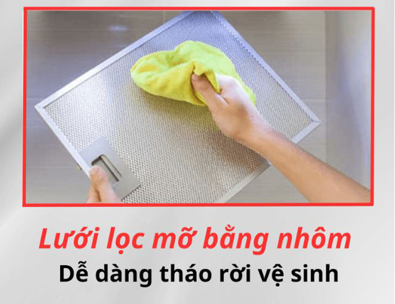 Hệ thống lưới lọc dễ dàng tháo lắp sử dụng và vệ sinh