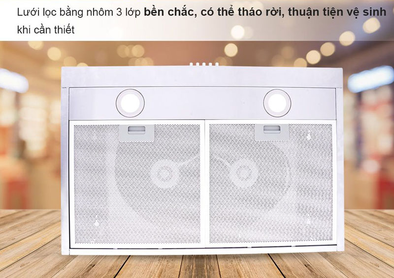 Lưới lọc bằng nhôm dễ dàng tháo lắp thuận tiện vệ sinh