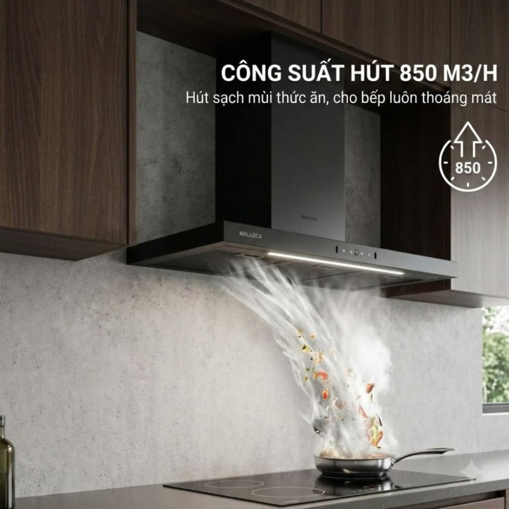 Máy hút mùi áp tường Malloca Slim MH-9045TS - Hàng chính hãng