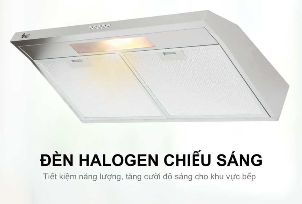 Đèn Halogen chiếu sáng, giúp bạn dễ dàng quan sát khu vực nấu ăn.