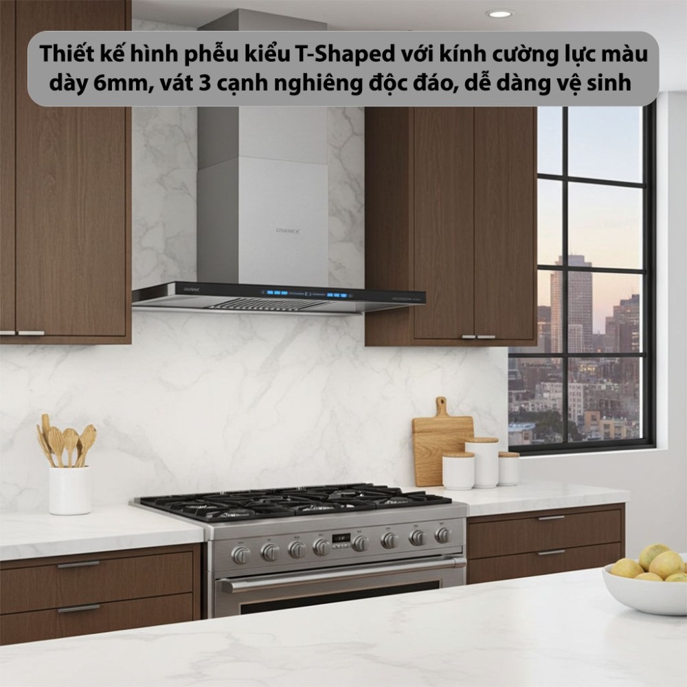 Máy hút mùi áp tường chữ T GrandX GX-H70T81B - Hàng chính hãng