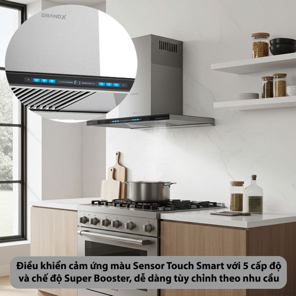 Máy hút mùi áp tường chữ T GrandX GX-H70T81B - Hàng chính hãng