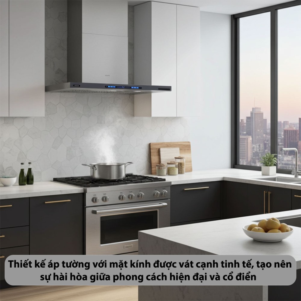 Máy hút mùi áp tường chữ T GrandX GX-H90T78G - Hàng chính hãng