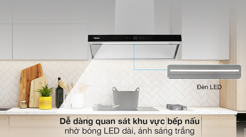 Đèn LED hỗ trợ chiếu sáng khu vực bếp, thuận tiện cho việc nấu ăn