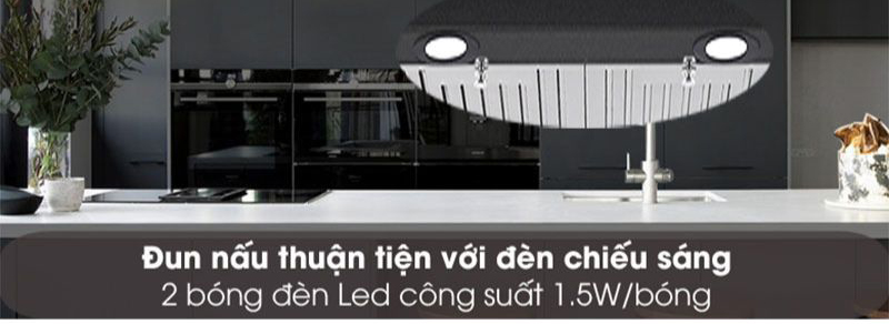 Hệ thống đèn LED chiếu sáng với công suất 1.5W, thuận tiện quan sát và nấu ăn