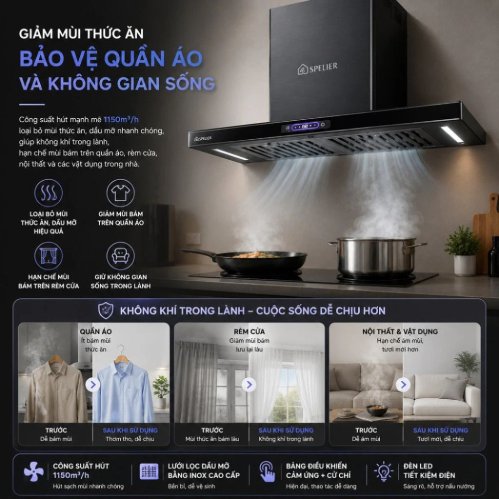 Máy hút mùi chữ T Spelier SP 109S - Hàng chính hãng