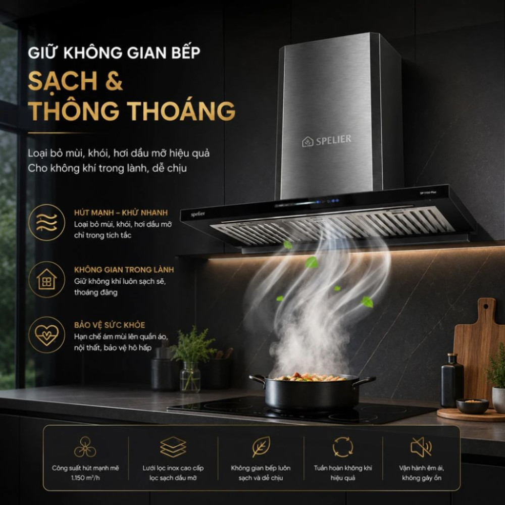 Máy hút mùi chữ T Spelier SP 109 HC LUX - Hàng chính hãng