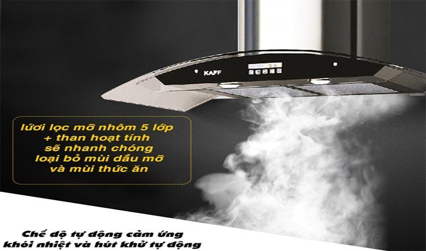 Chế độ tự động của máy hút mùi kính cong Kaff KF-GB901