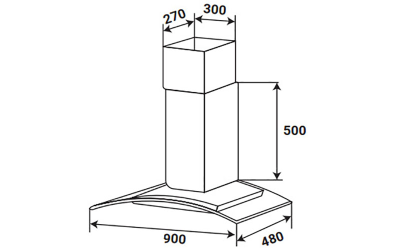 Máy hút mùi kính cong Kaff KF-GBT9007