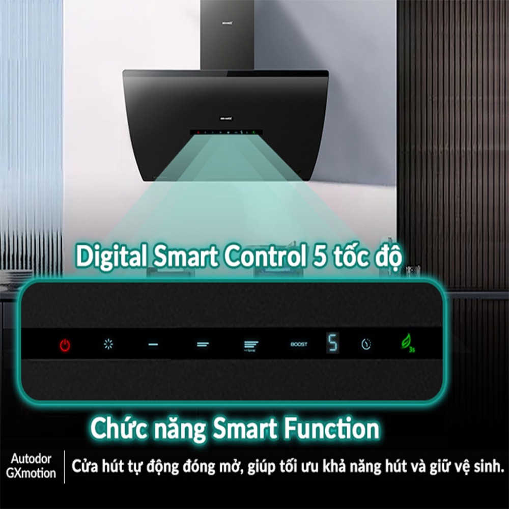 Máy hút mùi kính vát GrandX GX-H70F87B - Hàng chính hãng