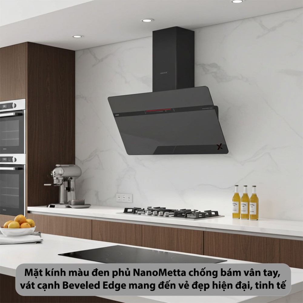 Máy hút mùi kính vát GrandX GX-H90S86B - Hàng chính hãng