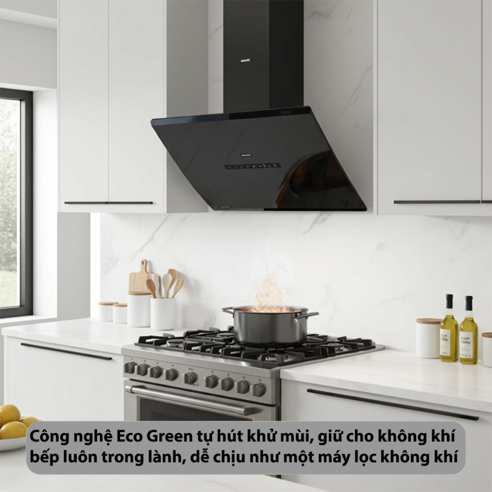 Máy hút mùi kính vát GrandX GX-H90S87B - Hàng chính hãng