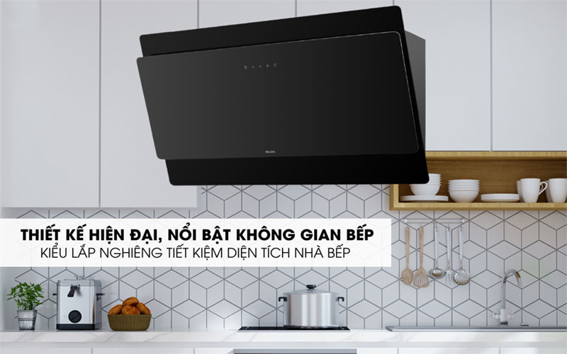 Thiết kế của Máy hút mùi kính vát Malloca MC-9086HS