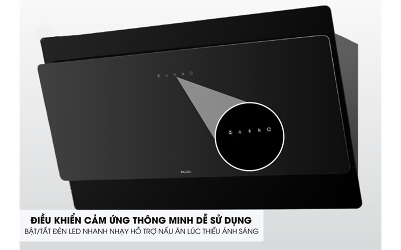 Bảng điều khiển của Máy hút mùi kính vát Malloca MC-9086HS
