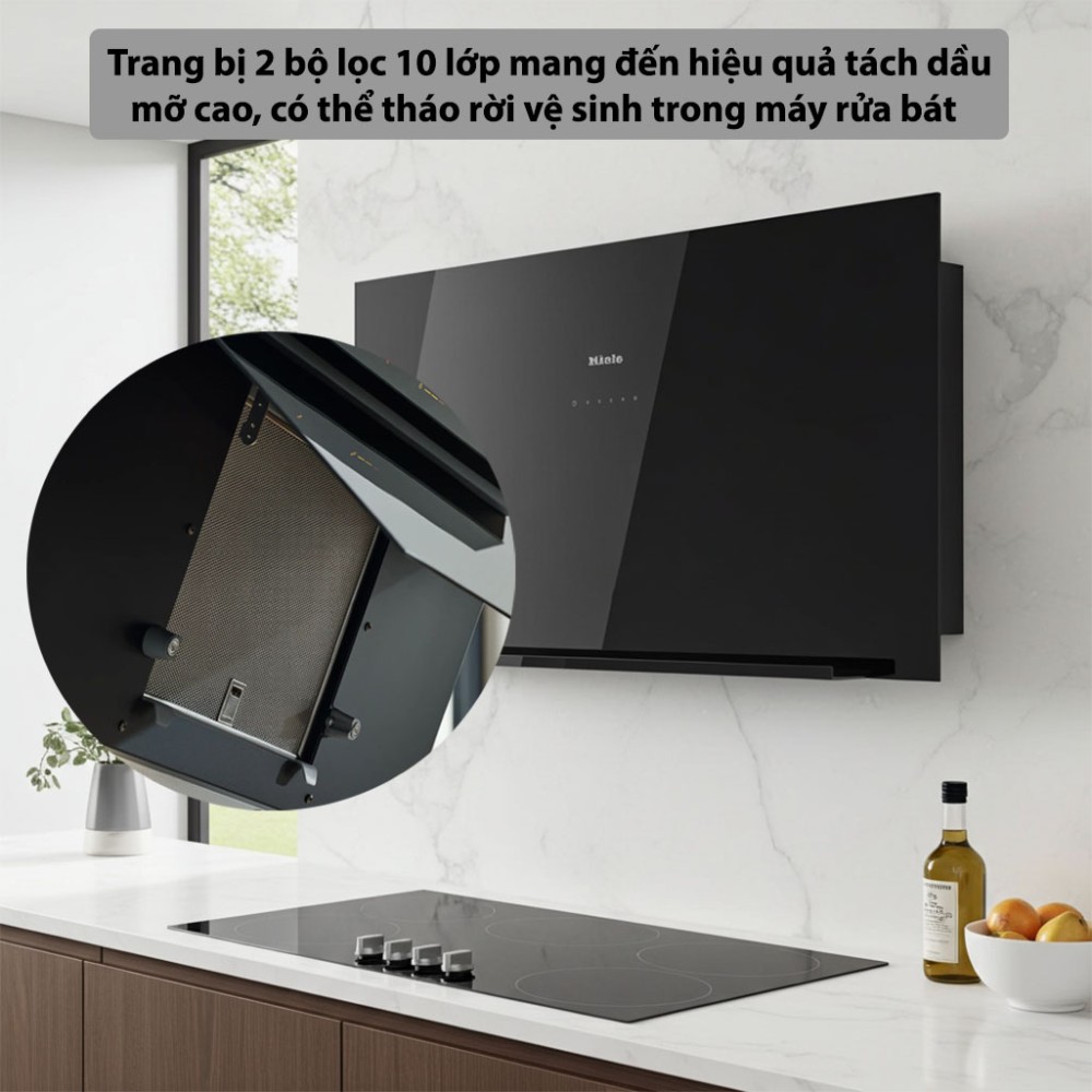 Máy hút mùi kính vát Miele DA 9092 W Screen - Hàng chính hãng