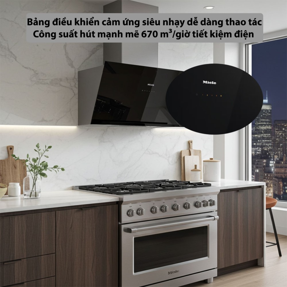 Máy hút mùi kính vát Miele DA 9092 W Screen - Hàng chính hãng