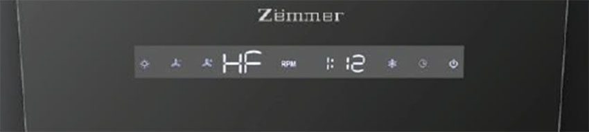 Bảng điều khiển của Máy hút mùi kính vát Zemmer V02DF6
