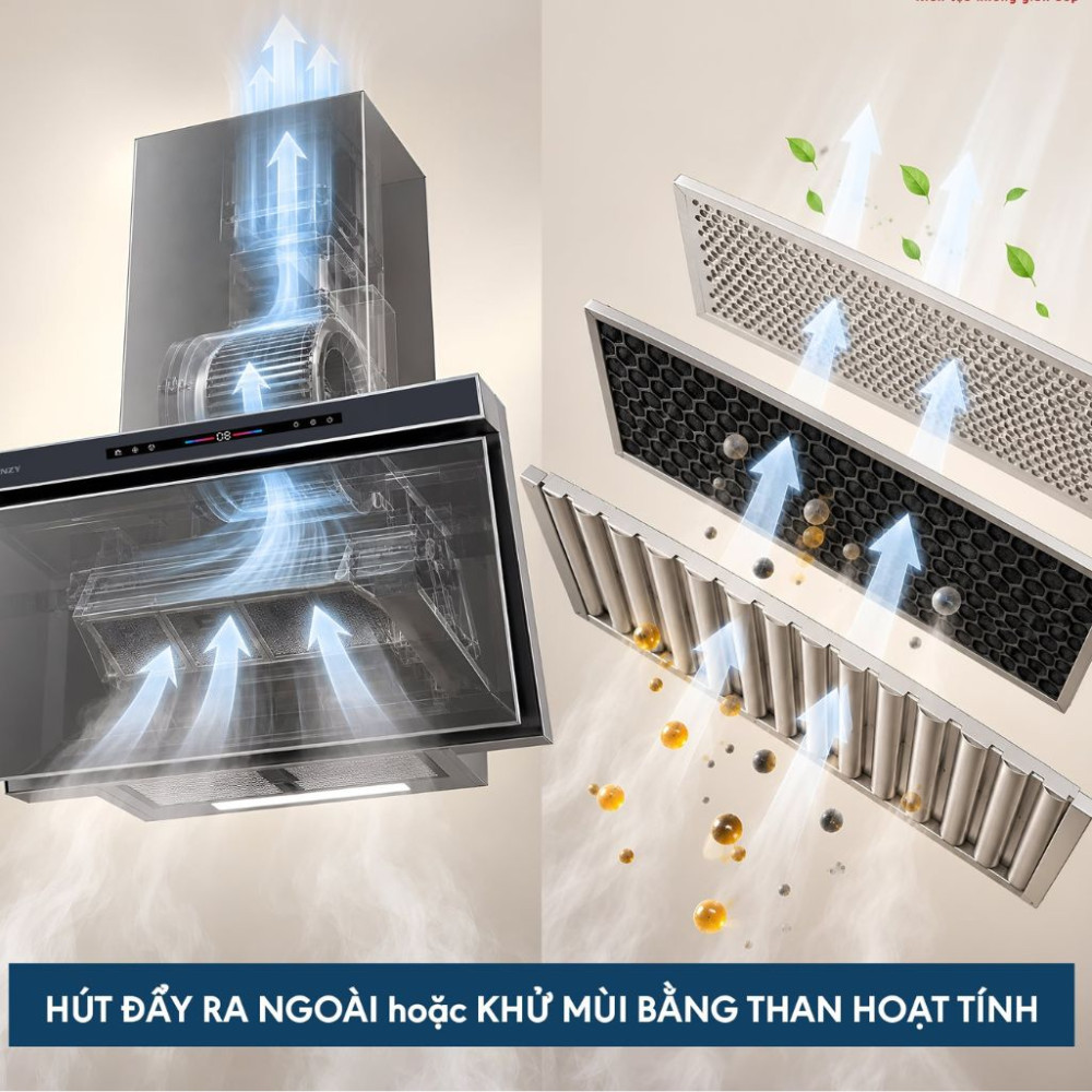 Máy hút mùi tum kính Canzy CZ-H909VT - Hàng chính hãng
