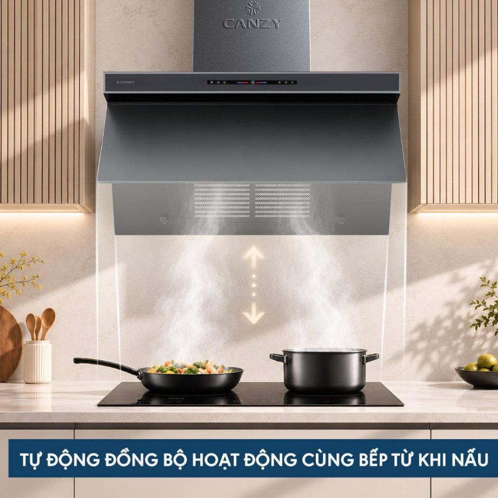 Máy hút mùi tum kính Canzy CZ-H909VT - Hàng chính hãng