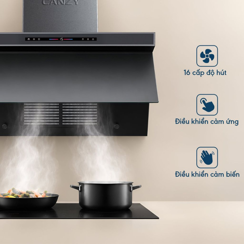Máy hút mùi tum kính Canzy CZ-H909VT - Hàng chính hãng