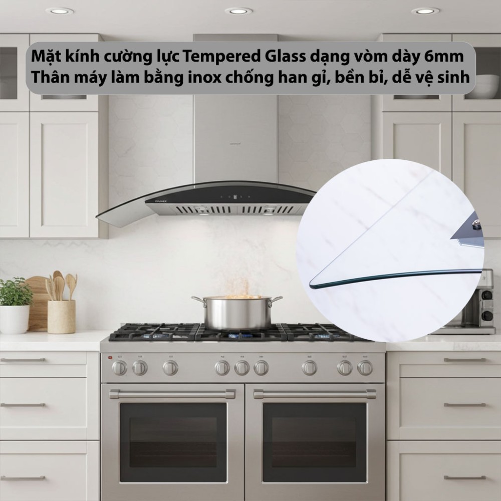 Máy hút mùi tum kính GrandX GX-H70C55 - Hàng chính hãng