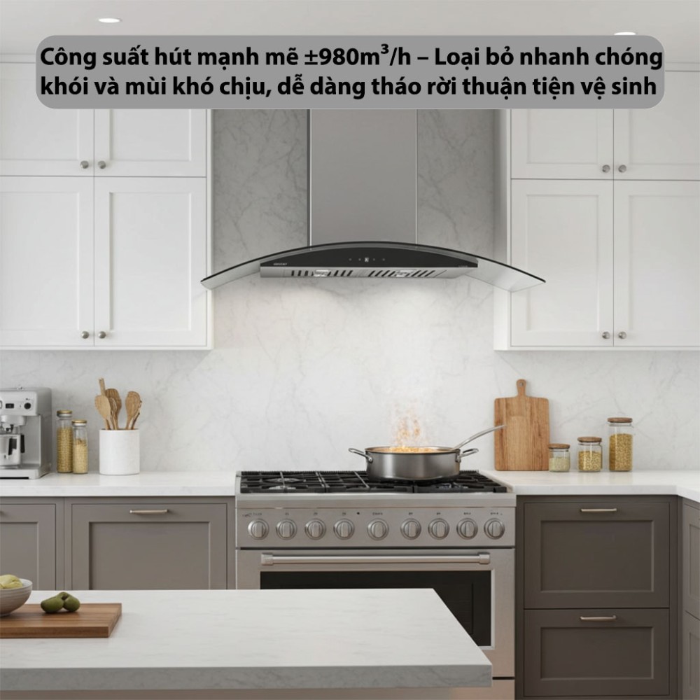 Máy hút mùi tum kính GrandX GX-H70C55 - Hàng chính hãng